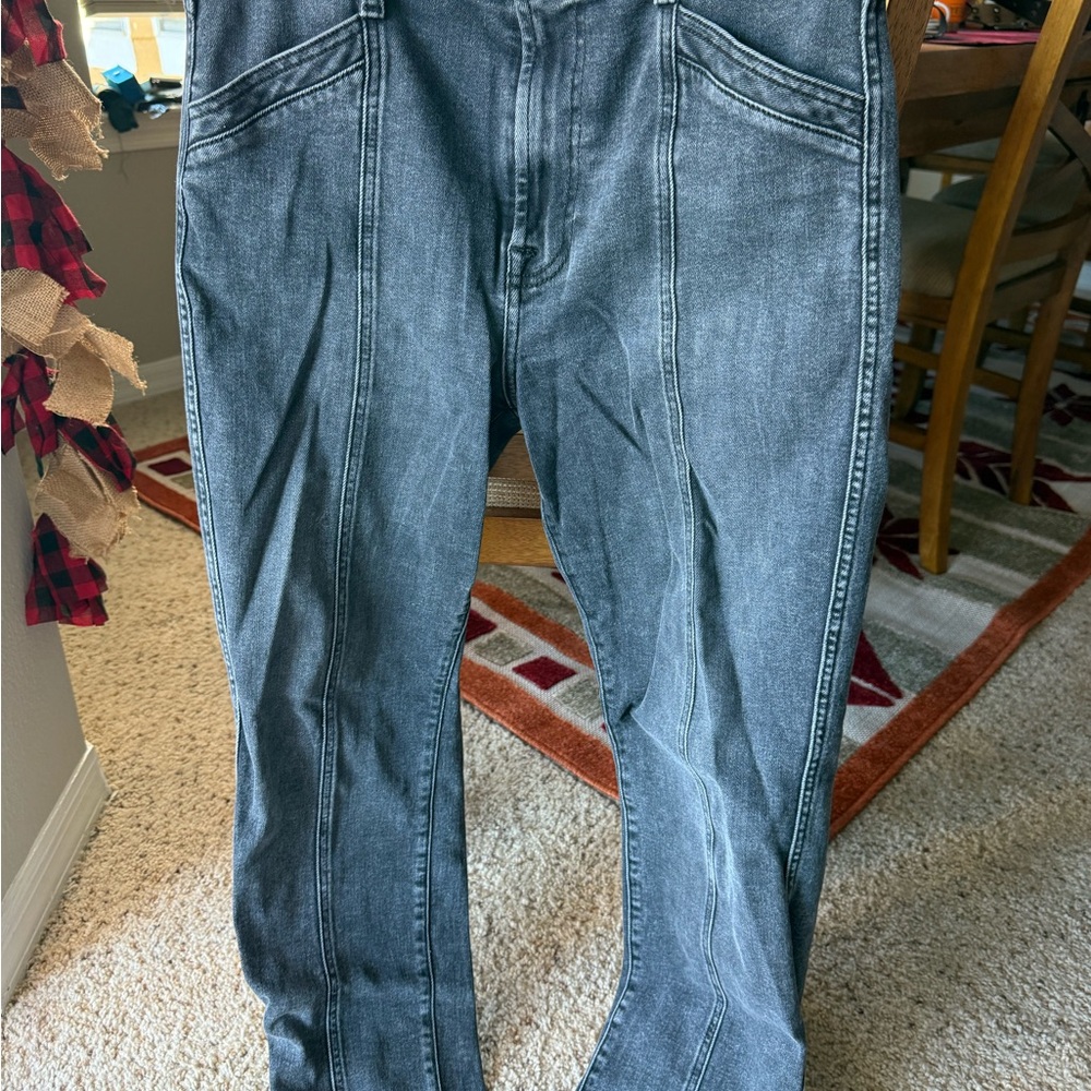 7 For All Mankind Women's Straight Leg Gray Jeans